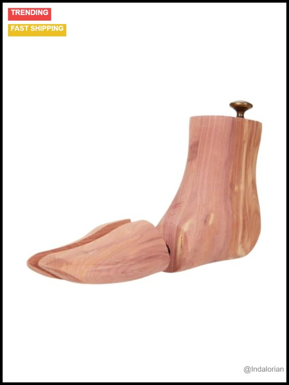 Cedar Boot Tree Shoe Tree for Boots Brushed Brass Hardware Work Boot Care